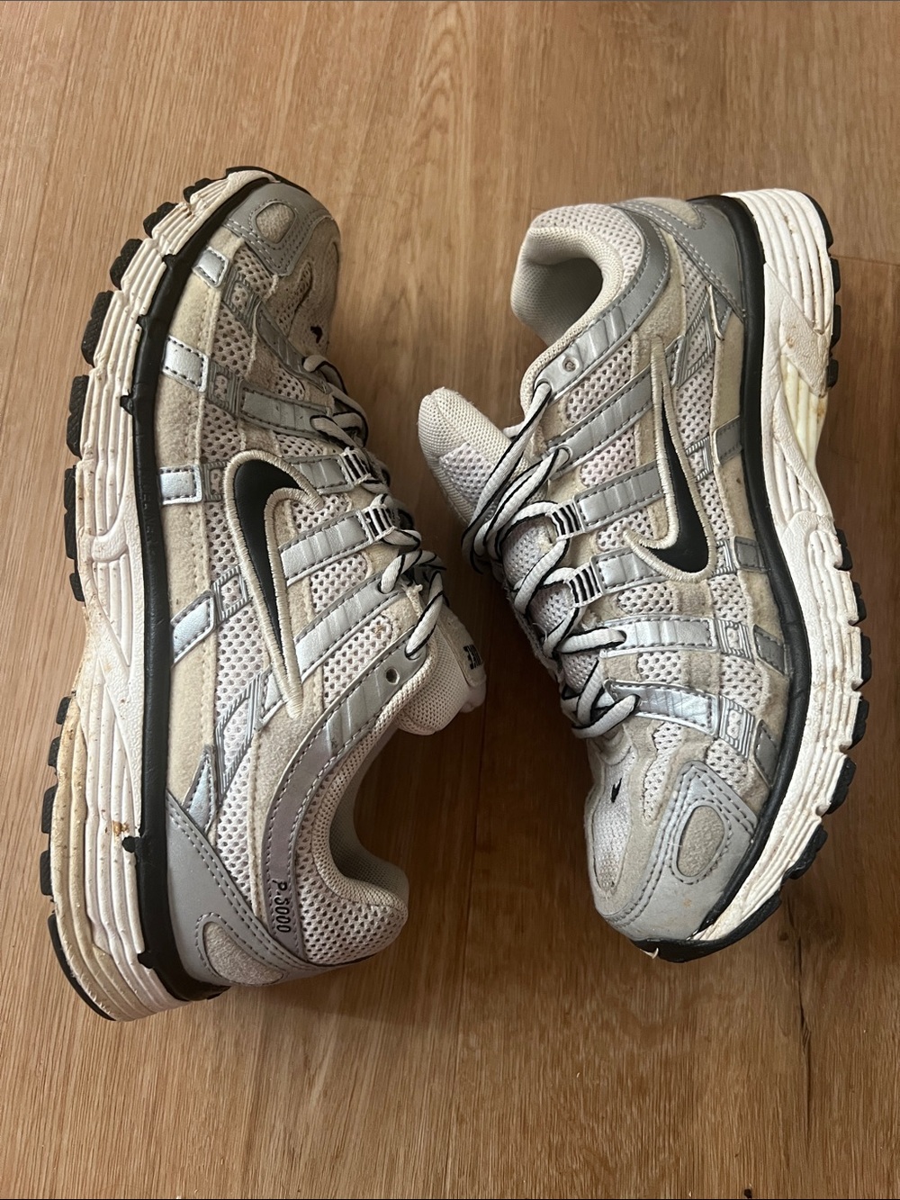 Nike P- 6000 Light Gray and Black Sneakers